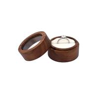 Wedding Ring Box Round Proposal Case Jewelry Box Earrings Organizer Engagement Ceremony Ring Storage Bearer Presentation(Color 10)