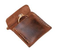Wedding Ring Case, Engagement Ring Case - Leather Ring Holder | Retro PU Leather Durable Portable Handmade Slim Ring Case for Matrimon Proposal