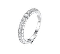 Wedding Ring for Her 18 Karat Gold, Moissanite Promise Rings Half Eternity Solid White Gold Engagement Bands for Women Size K 1/2