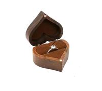 Wedding Ring Gift Box 1PCS Walnut Wood Ring Box For Wedding Ceremony Jewelry Storage Proposal(Green)