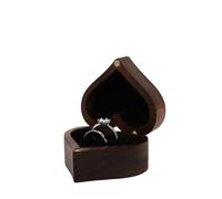 Wedding Ring Gift Box Heart-shaped Wooden Jewelry Box Proposed Jewellery Case Wedding Display Jewelry Storage Organizer Earring Ring Necklace(Color 05,NO ENGRAVING)