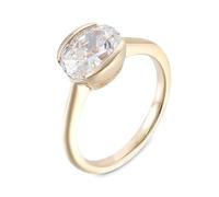 Wedding Ring Insert for Women Gold Cluster Rings for Women Yellow 18K Moissanite with 2Ct Oval Shape Moissanite Size H 1/2 Fashion for Ladies Wedding Jewelry