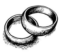 'Wedding Ring Pair' Rubber Stamp - Unmounted Design for Crafting & Scrapbooking, A8 (RS00056364)
