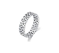 Wedding Ring, Pre Engagement Ring Heart Hollowed Out 9K White Gold Size M 1/2 Women's Jewelry Sets