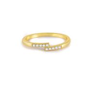 Wedding Ring Set, Pinkie Promise Ring 2 Stone with Cubic Zirconia S925 Sterling Silver