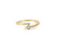Wedding Ring Set, Pinkie Promise Ring 2 Stone with Cubic Zirconia S925 Sterling Silver