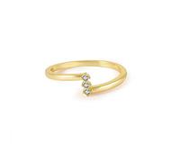 Wedding Ring Set, Pinkie Promise Ring 2 Stone with Cubic Zirconia S925 Sterling Silver