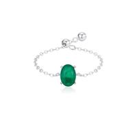 Wedding Ring Set, Promise Ring to Myself with Created Emerald Silver 18K White Gold Size P 1/2