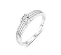 Wedding Ring Set, Rings for Me 4 Layers White Gold with Round Shape 0.5ct Moissanite Platinum 950 Size I 1/2
