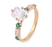 Wedding Ring Sets for Her, Mother Daughter Rings 4 Prongs with 1ct Moissanite 18K Yellow Gold Size L 1/2