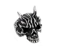 Wedding Ring Vintage, Stainless Steel Rings Couples Silver Black Size R 1/2 6.3mm Vintage Skull Personalized Gifts for Mother Engagement Jewelry