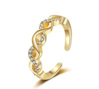 Wedding Rings and Bands for Women 14K Gold Filled Ring Moissanite Weave Twist Flowers Size R 1/2 Elegant for Sister Graduation Jewelry