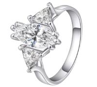 Wedding Rings for Women Engagement Ring Set 925 Sterling Silver Three StonePointed White Cut Ring Size 6-10 (US 10)