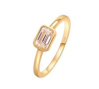 Wedding Rings for Women Set, Womens Engagement Rings 18K Yellow Gold Rectangle Shaped 4x6mm with 0.6ct Moissanite Size O 1/2