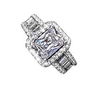 wedding rings for Womens Jewellery Gifts Europe And The United States Square Diamond S925 Silver Ring Fashion Lady Engagement Engagement Ring Jewelry Hidden Leaf (A, 6)