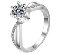 wedding rings for Womens Jewellery Gifts Imitation Diamond Ring Border Jewelry European And Courtship Diamond Ring Women's Simple Rings for Boys Anime (Gold, 8)