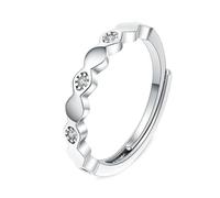 Wedding Rings Lesbians Silver Wedding Band 18K White Gold Lab Diamond Simple Wave Design Cubic Zirconia Size S 1/2 Modern for Wife Valentines Day Jewelry