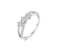 Wedding Rings Real Ladies Wedding Bands White Gold 9K Au375 Size M 1/2 White Trapezoid Moissanite Stackable for Ladies Upgrade 3.0