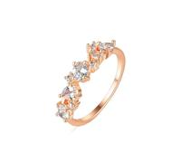 Wedding Rings Rose Gold, The Promise Ring 18K Oval And Pear with Lab Diamond Size O 1/2