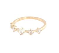 Wedding Rings Set, Marriage Rings for Women with 4mm Round Moissanite 14K Yellow Gold Size T 1/2