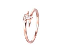 Wedding Rings Unique, Promise Ring to Myself Triangle with Diamond 18K Rose Gold Size J 1/2