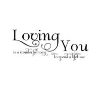 Wedding Romantic Quotes Loving You Couple Loving You is A Beautiful Way to Spend Your Life Wall Decals Paster Paper 28x67.1cm Self Adhesive Black