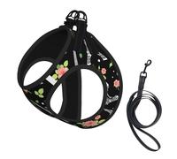 Wedding Roses Flowers Black Paris Eiffel Tower Small Pet Towing Vest, Adjustable Straps, Easy to Walk, Soft and Breathable Straps, Suitable for Small Dogs and Cats, Etc