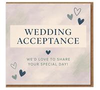 Wedding RSVP Acceptance Card - We'd Love to Share Your Special Day - Heart Design - Elegant Pastel