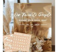 Wedding Seating Chart Decals Wedding Signs for Mirror Find Your Seat Seating Chart Vinyl Letters for Reception Display Our Favorite People Decals for Seating Marriage Bridal Shower Party Supplies