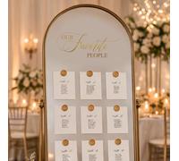 Wedding Seating Plan Mirror Decal - Our Favorite People Mirror Sticker - Elegant Wedding Signage Metallic Gold FBA (Metallic Gold, W42xH15cm)