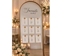 Wedding Seating Plan Mirror Decal Sticker - Our Favourite People Mirror Sticker - Elegant Wedding Signage Black FBA (Black, W42xH15cm)