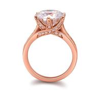 Wedding Set Rings for Women, Mothers Ring for Women 5ct 6-Prong Round Shape Moissanite 14K Rose Gold Size M 1/2