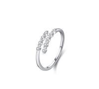 Wedding Sets for Women, Silver Rings Gothic with Diamond 9K White Gold Size O 1/2 Valentines Day Gifts