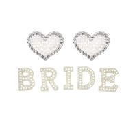 Wedding Shoes for Bride Charms, Bride Heart Stickers for White, Self-Adhesive Bling Bridal Shoe Decoration for Bachelorette Party and Hen Night