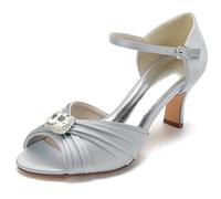 Wedding Shoes for Bride, Peep Toe Wedding Party Shoes, Women's Wedding Shoes, Wide Width Dress Sandal, Bridal Heels, Prom Sandals,I,42