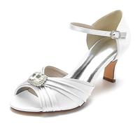 Wedding Shoes for Bride, Peep Toe Wedding Party Shoes, Women's Wedding Shoes, Wide Width Dress Sandal, Bridal Heels, Prom Sandals,B,37