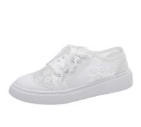 Wedding Shoes Lace Bridal Sneakers 1.46" Platform Bride Tennis Shoes Sparkling Rhinestone Wedding Sneakers Comfy
