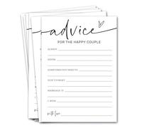 Wedding Shower Games Cards, Advice for the Happy Couple, Bridal Shower Games 25 Guests, Engagement Party Wedding Games for Guests, Minimalist White Wedding Party Supplies - A10