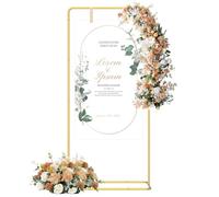 Wedding Sign Holder Adjustable Height 136cm-173cm Welcome to Our Wedding Sign Stand with Leather Straps Heavy Duty Metal Floor Easel Stands for Bridal Shower Reception Party Poster Display(Golden)