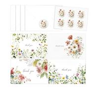Wedding Stack Cards For Wedding | Watercolor Painted Floral Pattern With Wishes Messages,4 Pack Thank You Cards With Envelopes,To Express Gratitude On Mother's Day, Student, Wedding, Business Purpose