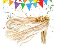 Wedding Streamers - Party Sticks | Wand Streamers Decoration Prop with Bell Holiday Bridal Shower Party Wedding Send Off Supplies for Celebrations Festive Events