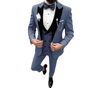 Wedding Suit for Men Dusty Blue Slim Fit 3 Piece Tuxedo Suits Formal Prom Tuxedo Suits