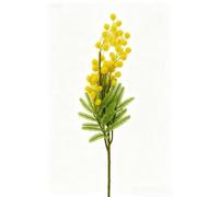 Wedding Table Centerpiece Yellow Silk Flowers 8.6in | Realistic yellow acacia design, elegant home decor, dining table accent, soft plush texture, no watering required
