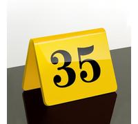 Wedding Table Numbers 1-10 1-20, Double Side Numbered Table Tents Acrylic Tent Table Numbers, For Tables Number Sign For Banquet Restaurant Party Decor, Tent Style Table Number Cards(Yellow,1-50)