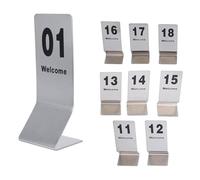 Wedding Table Numbers,6.1in Table Numbers Holder Stainless Steel 1-10/15/20/25/30/50 Double-Side Table Numbers Cards Signs for Restaurants, Weddings, Bars, Table Top Reserved Digital Sign(1 25)