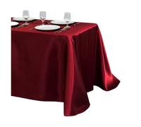 Wedding Tablecloth Rectangular Satin Table Cloth Black Overlay Cover Champagne Party Dinner Banquet Decoration for Wedding Dinner Parties(Wine Red,145X200cm)