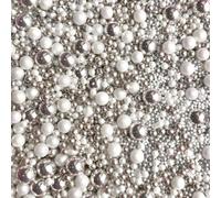 Wedding theme silver white bride ball mix Metallic Sprinkles for cupcake cookies cake toppers pearls balls metallic 100s and 1000s spring decoration cake cupcake topper DIAMONDS AND PEARLS