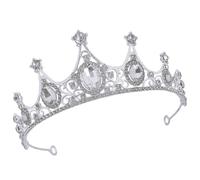Wedding Tiara Crown Women Silver Rhinestone Headpiece | Vintage Antique Style, Zinc Alloy and Acrylic Details, Photo Prop for Wedding or Birthday Occasions