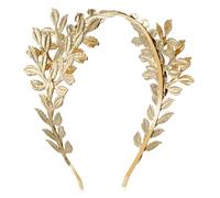 Wedding Tiara Golden Leaves Elegant Baroque Headpiece Vintage Olive Leaf Wedding Accessories for Bride (Gold)