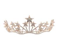 Wedding Tiara Star Handmade Hair Band Golden Crown Head Wear